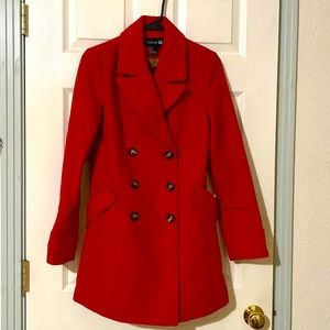 Forever 21 red pea coat size small